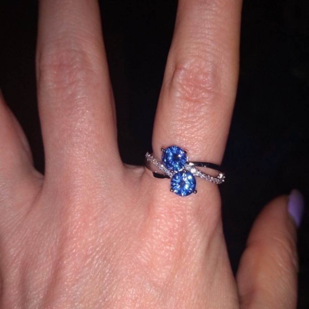 SZ 8 Tanzanite Stone Ring&White Topaz Gemstones💎 - Picture 5 of 5